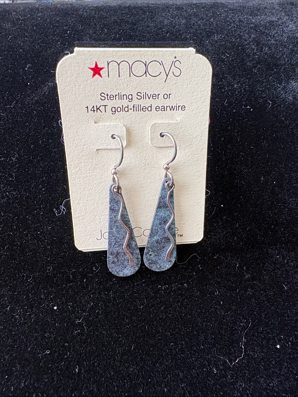 Macy's Sterling Silver Teardrop Dangle Earrings in Blue-Grey